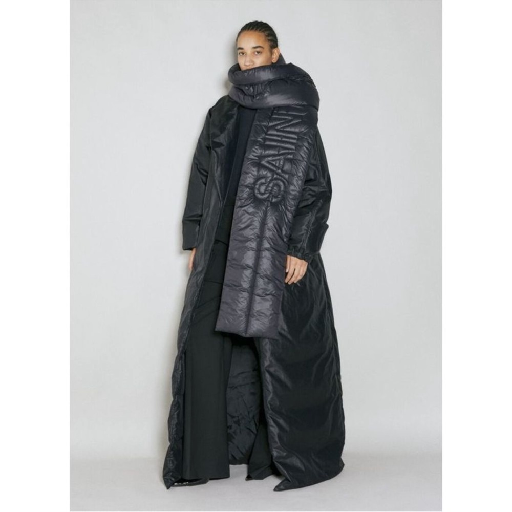 NEW SIGNATURE SAINT LAURENT PUFFER SCARF IN NYLON BLACK